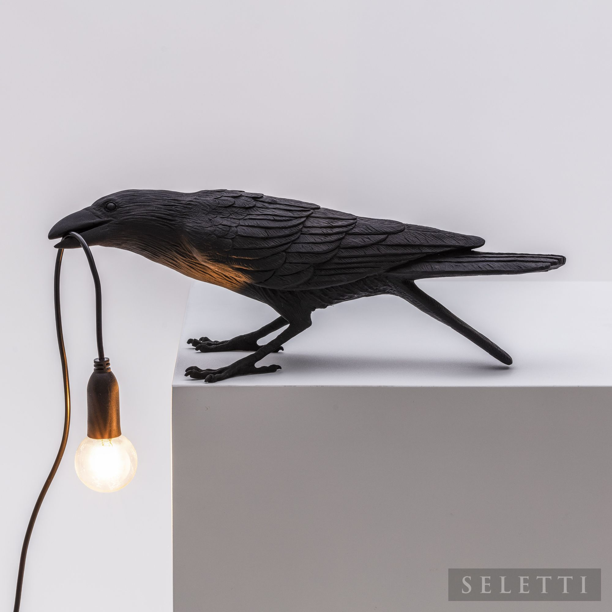 Bird Lamp Playing black Leuchte Seletti