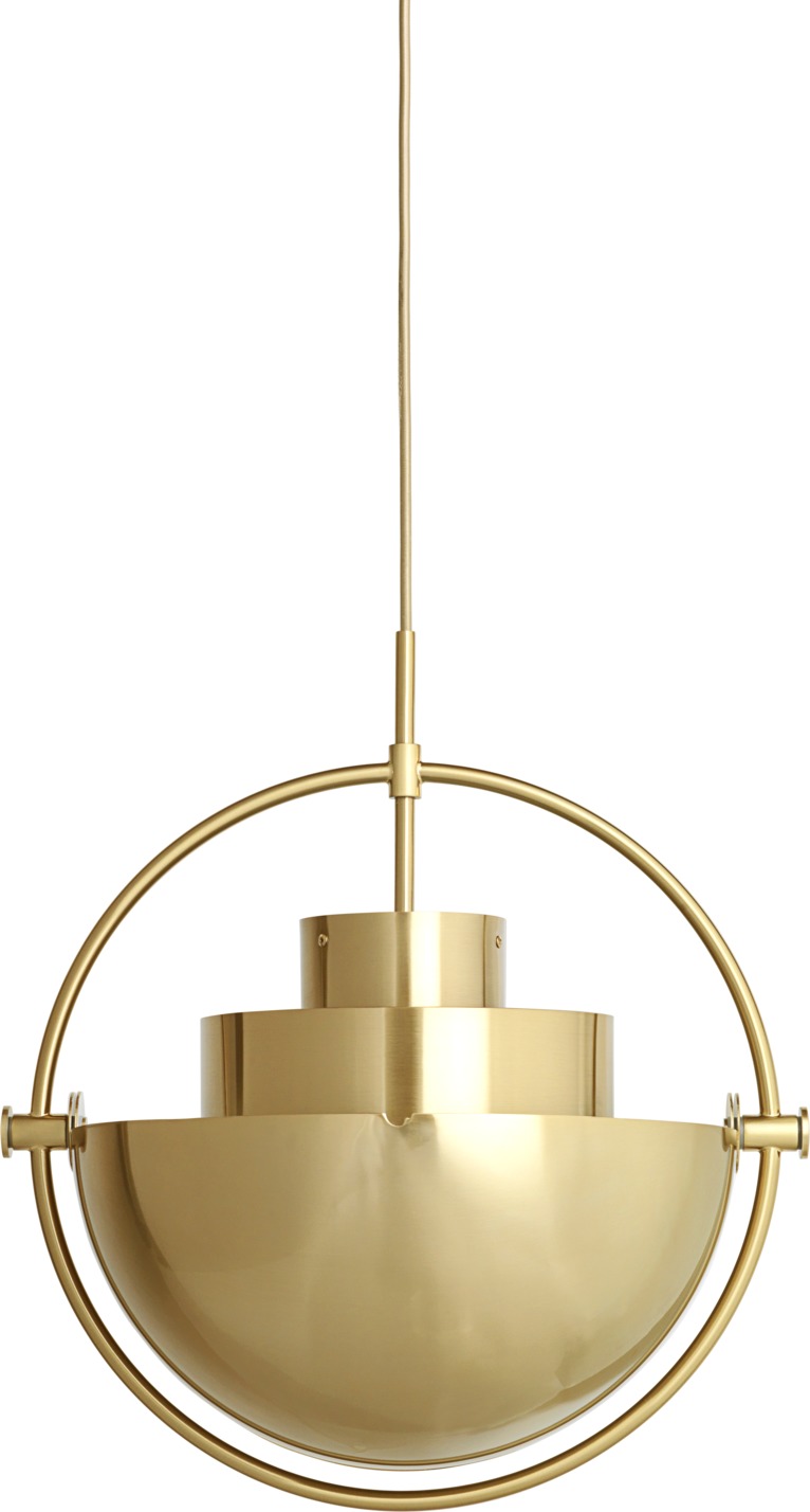 Gubi Multi-Lite Pendelleuchte in Messing: Moderne Hängelampe für stilvolle Innenbeleuchtung.