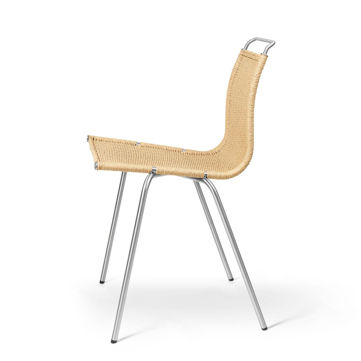 PK1 Stuhl Naturkordel Carl Hansen & Søn Edelstahl