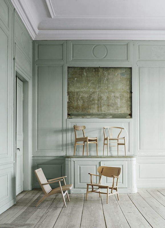 CH25 Lounge Sessel Eiche Schwarz Natur Geflecht Carl Hansen & Søn