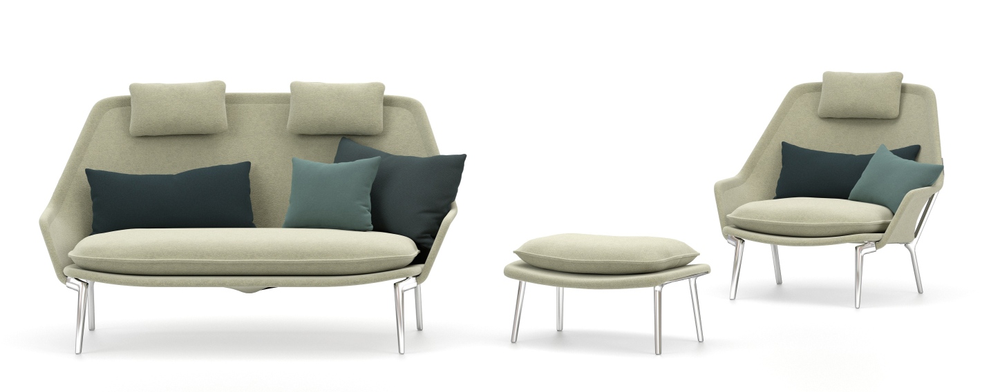 Slow Chair & Ottoman Sessel Stoff Vitra 