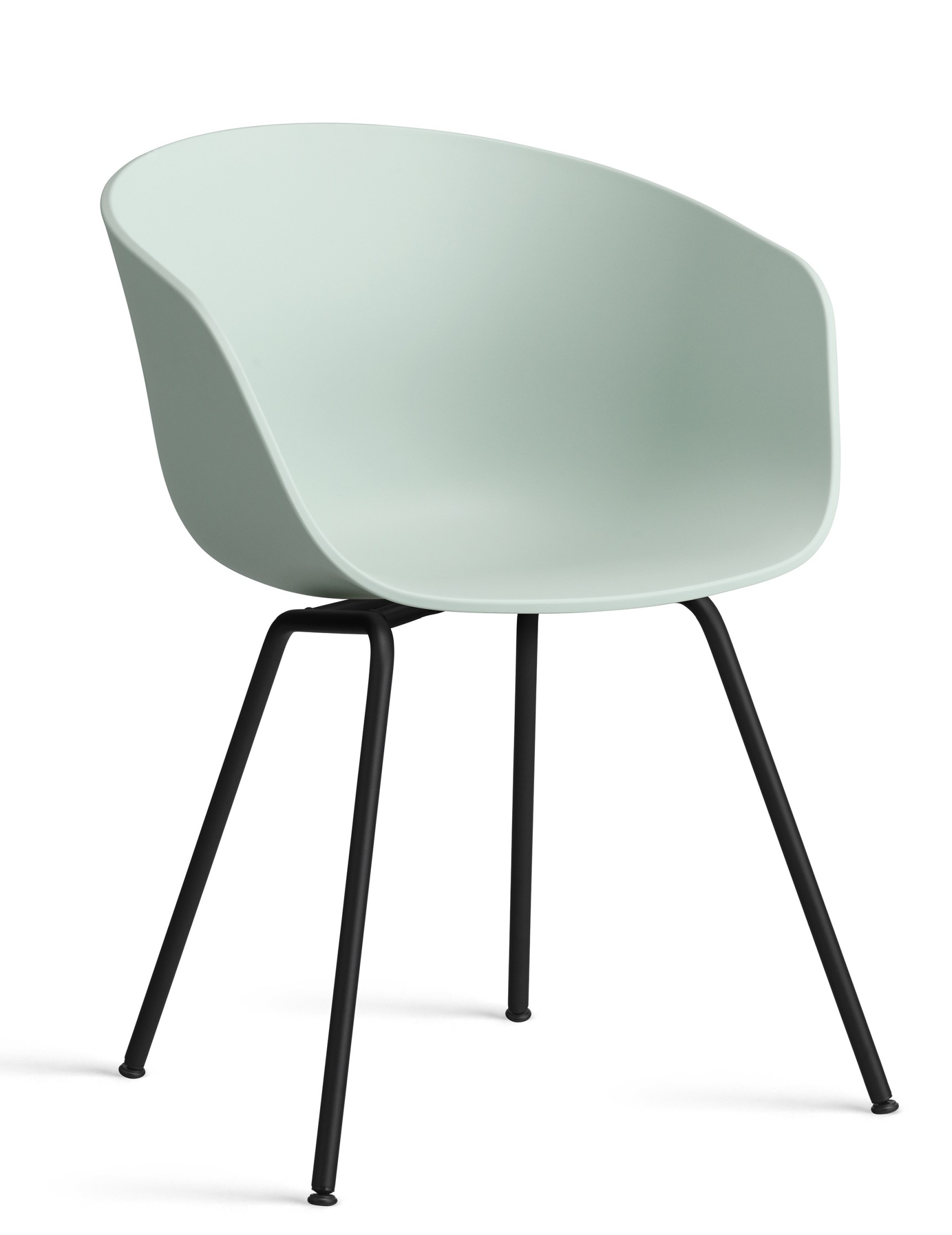 About A Chair AAC26 Stuhl in Dusty Mint mit schwarzem Stahlgestell, moderner Designstuhl.