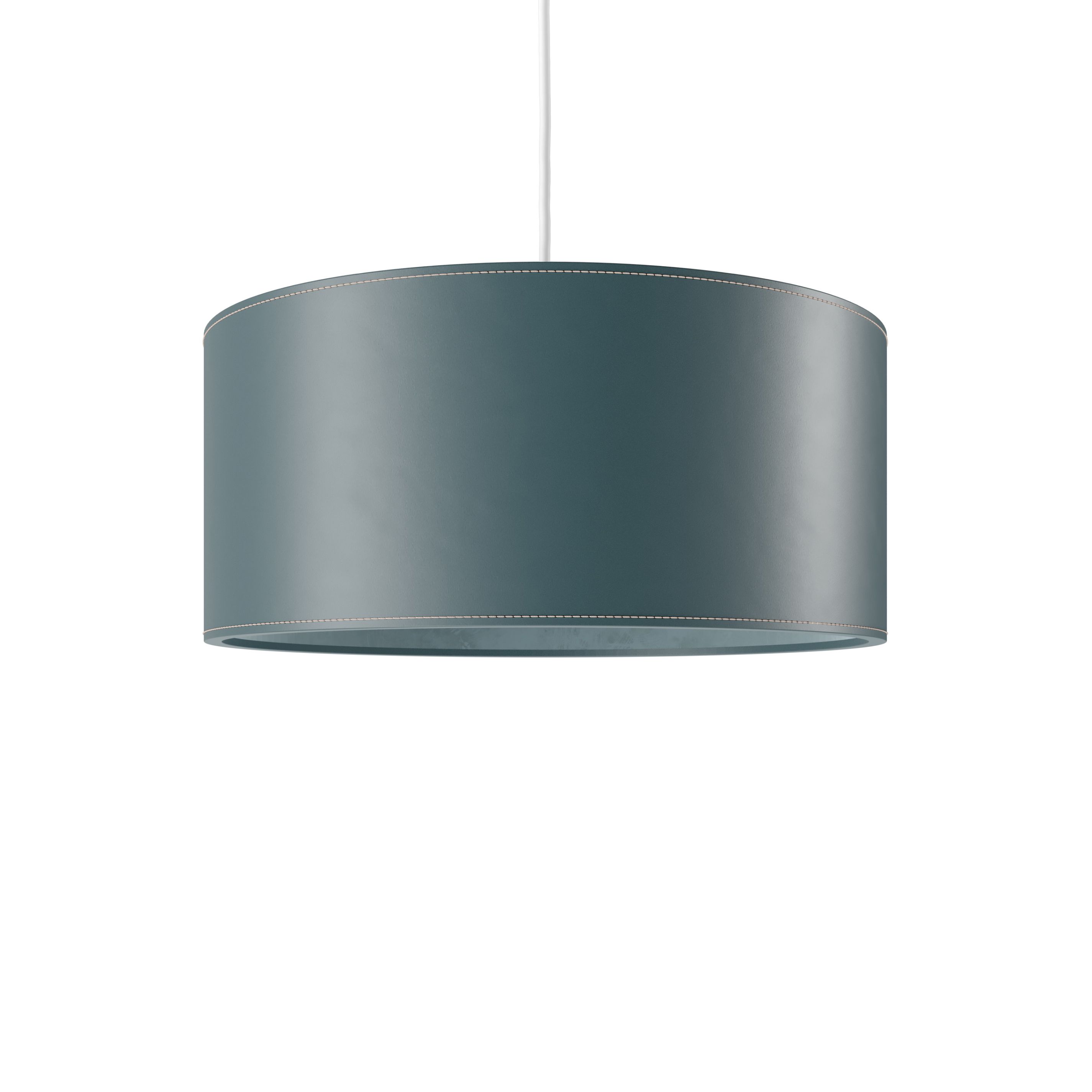 Zylinder Leder Pendelleuchte Ø50cm Ozeanblau Cuero