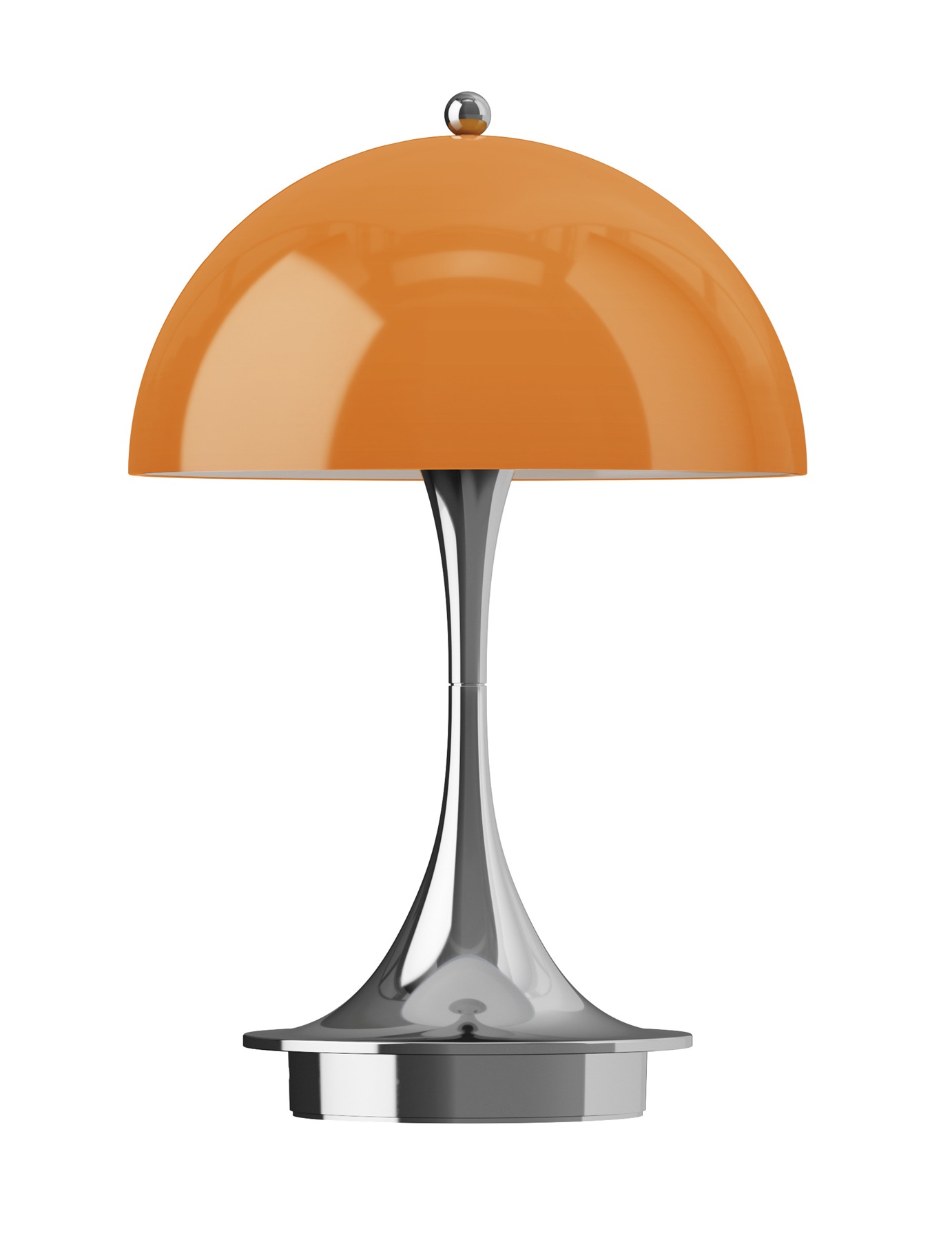 Panthella 160 Portable Lamp Chrom Tischleuchte / Akkuleuchte Louis Poulsen Orange