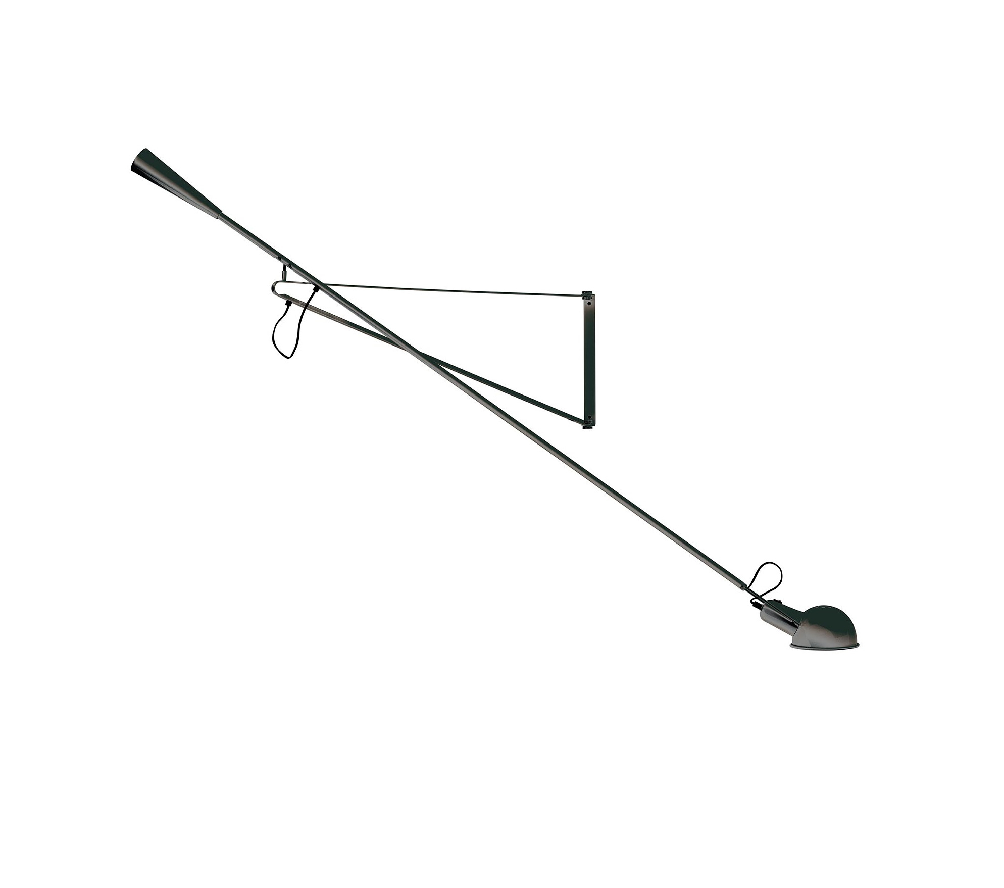 Schwarze Flos 265 Wandleuchte, verstellbare Armleuchte für Wohnzimmer und Büro, modernes Design.