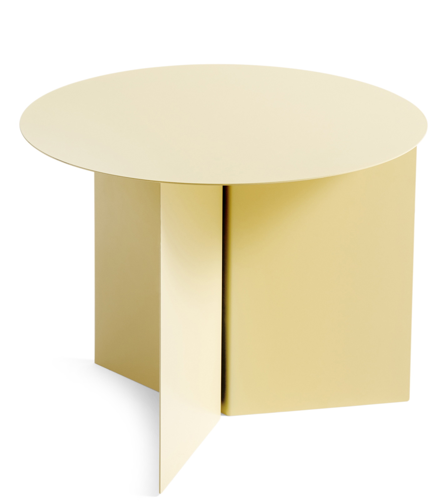 Slit Table Round Rund Beistellltisch Hay Hellgelb pulverbechichtet