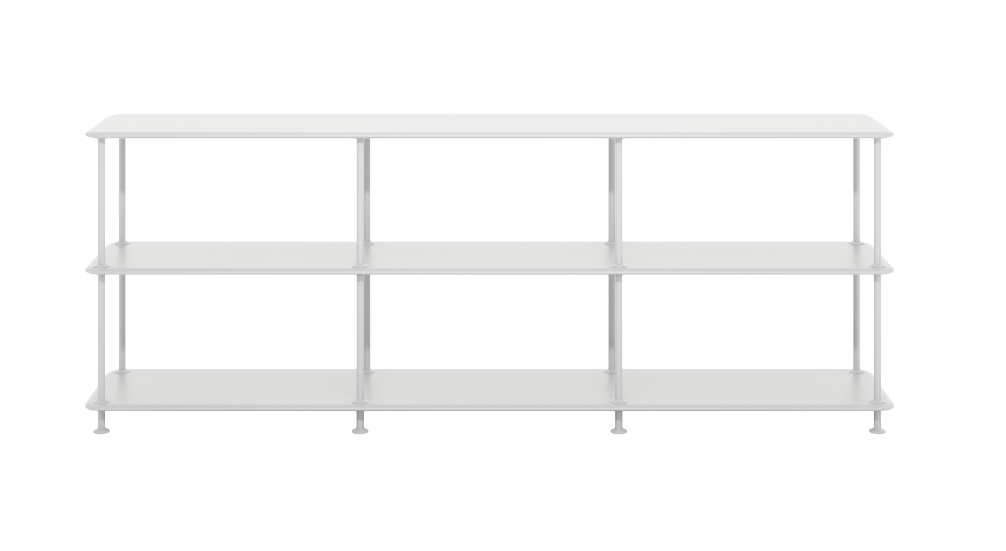 Montana Free Regal B 203,4 x H 75,8 cm New White QUICK SHIP Montana Free Regal in Weiß mit drei Fächern, modernes Design für Wohnzimmer und Büro.