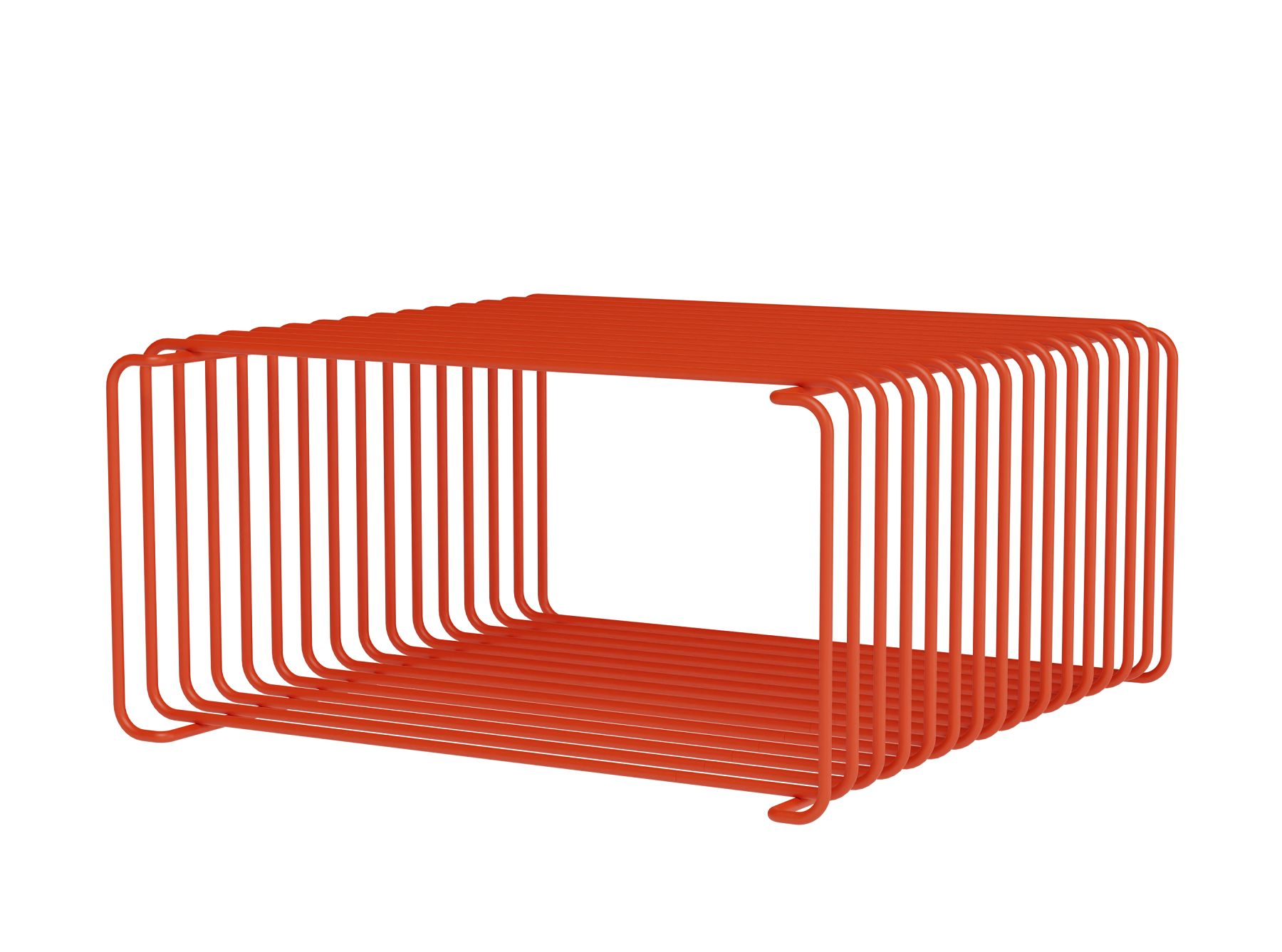 Rotes Panton Wire Regalsystem von Montana, ein minimalistisches und modernes Drahtregal.
