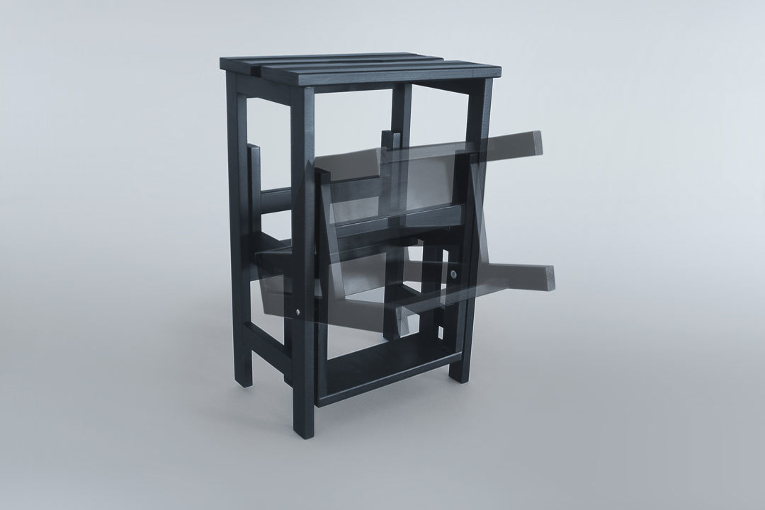 Stool Ladder Hockerleiter Buche natur Radius