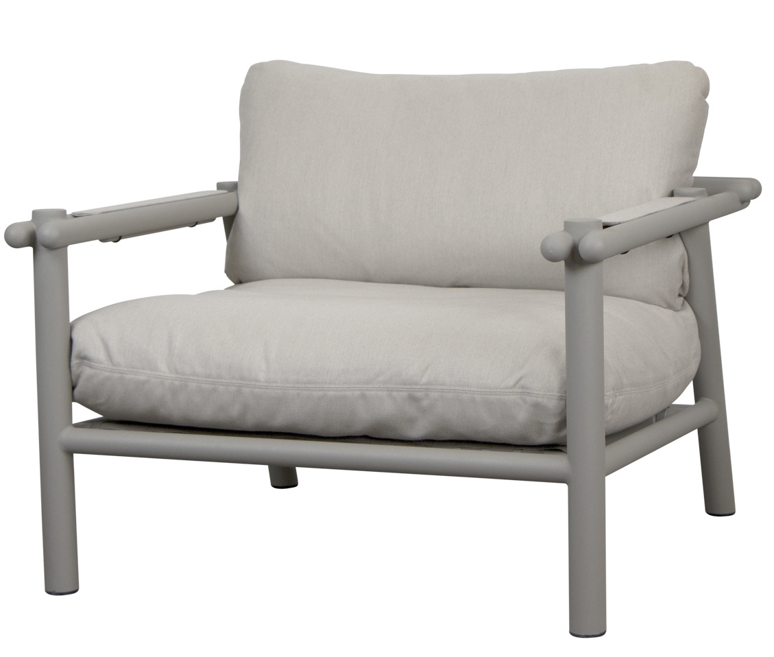 Sticks Lounge Chair Sessel Outdoor Cane-Line Gestell taupe / Kissen sand