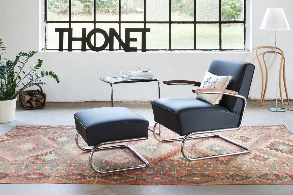 S 411 H Hocker Leder Thonet