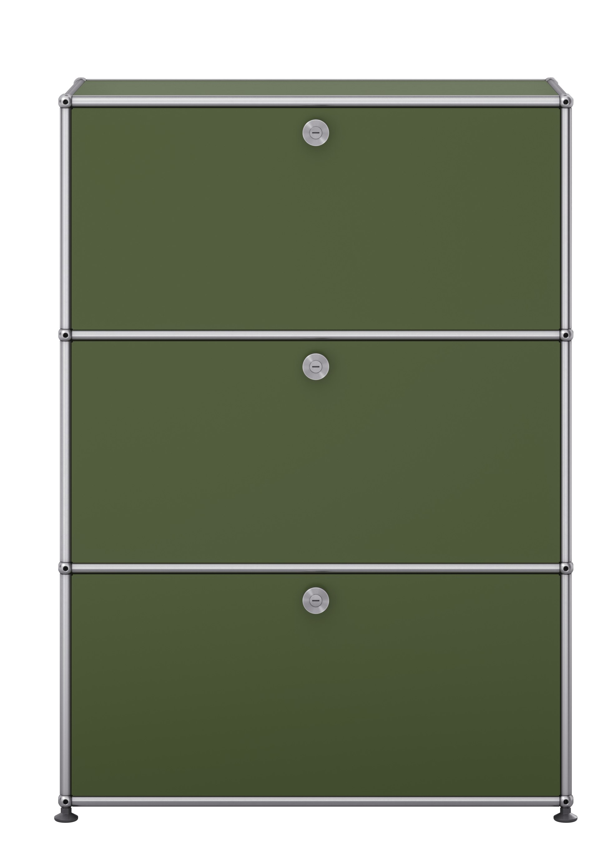 USM Haller Highboard mit 3 Klappen – QUICK SHIP Olivgrün