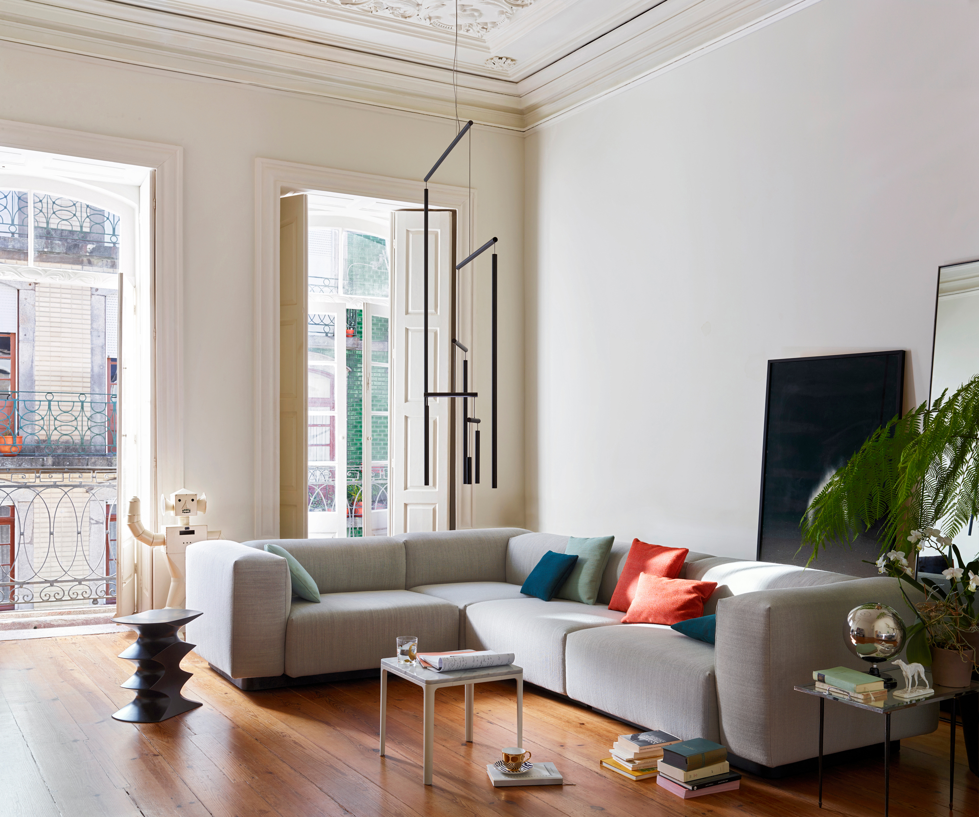 Soft Modular Sofa 3-Sitzer mit Chaise Longue Vitra
