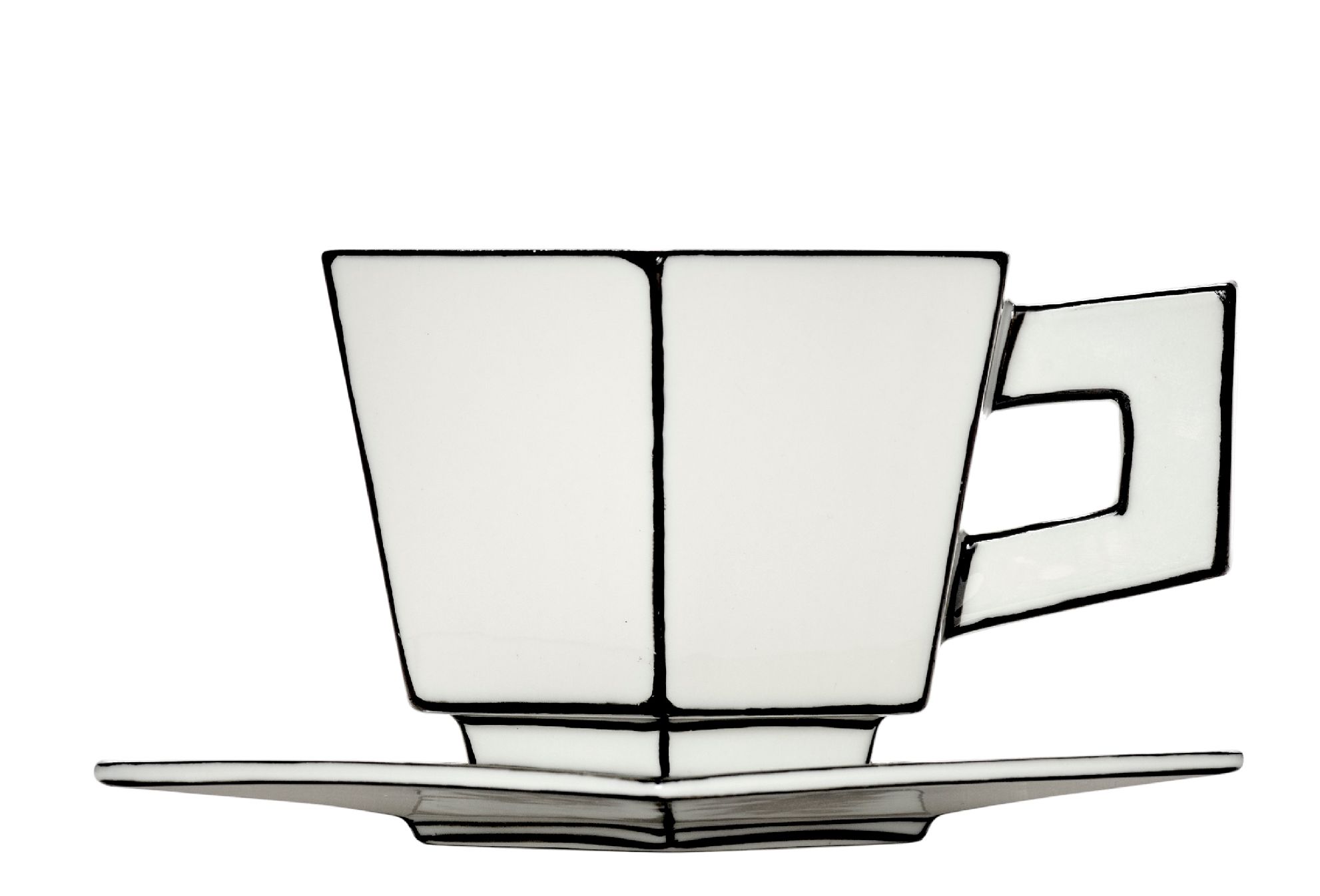 Capuucino Tasse Weiß/Schwarz Carte Blanche Serax  