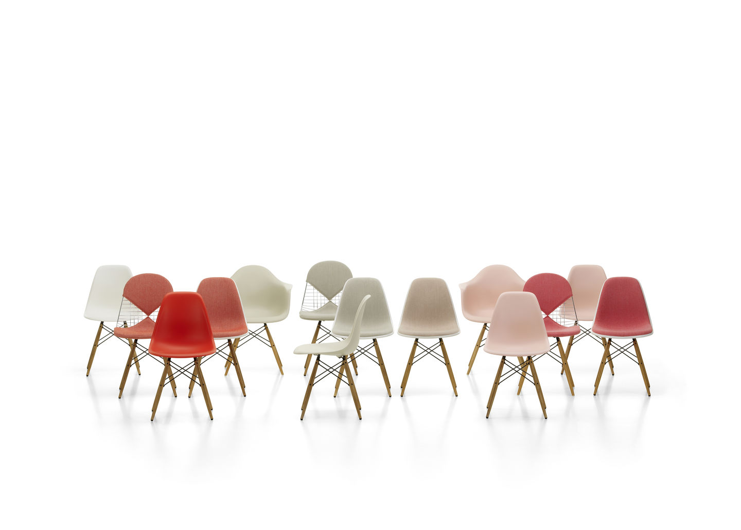 DKW-2 Wire Chair Stuhl mit Sitz und Rückenpolster Vitra