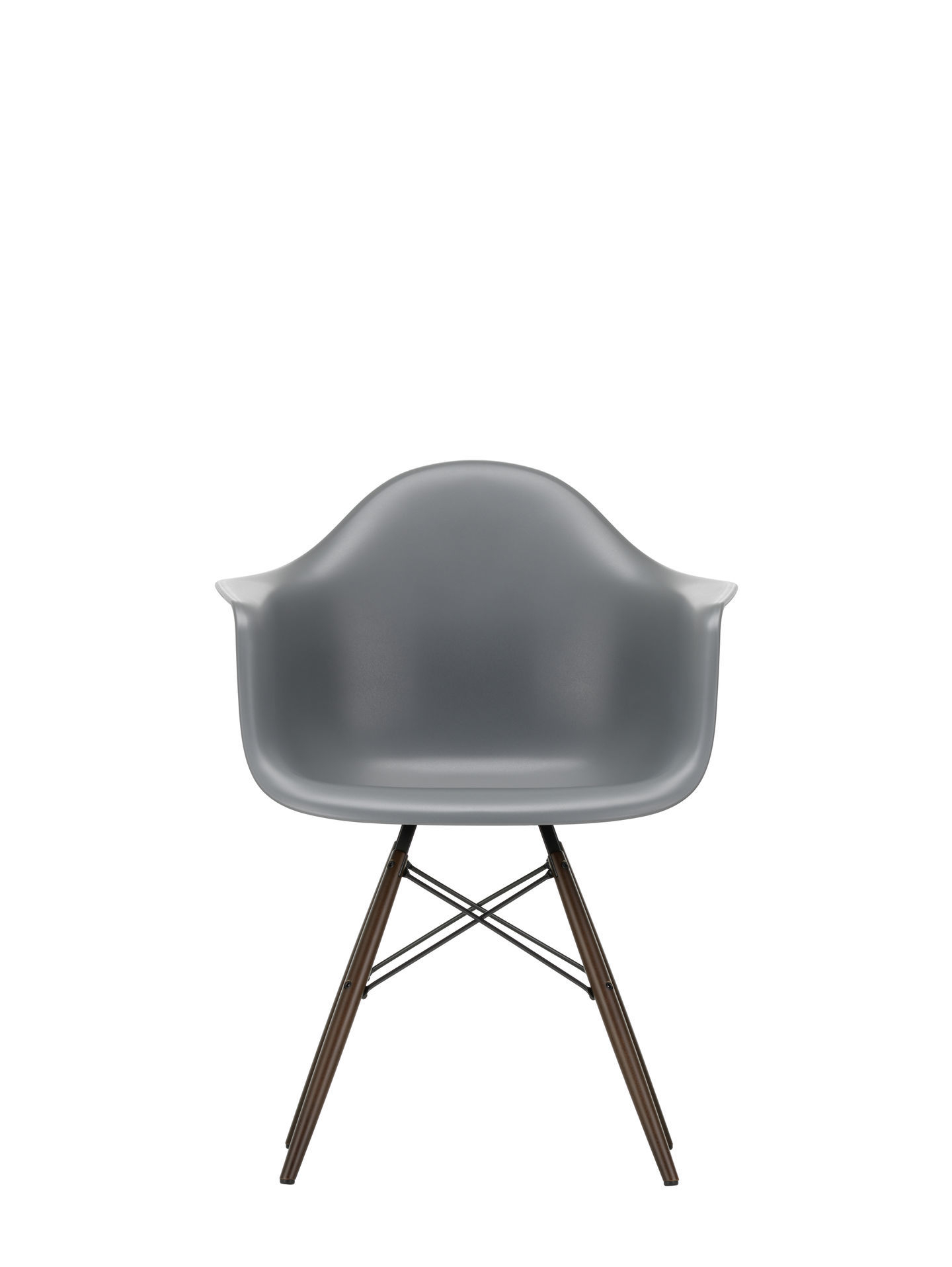 Eames Plastic Arm Chair DAW Stuhl in Meerblau mit Ahorn-Gestell von Vitra.