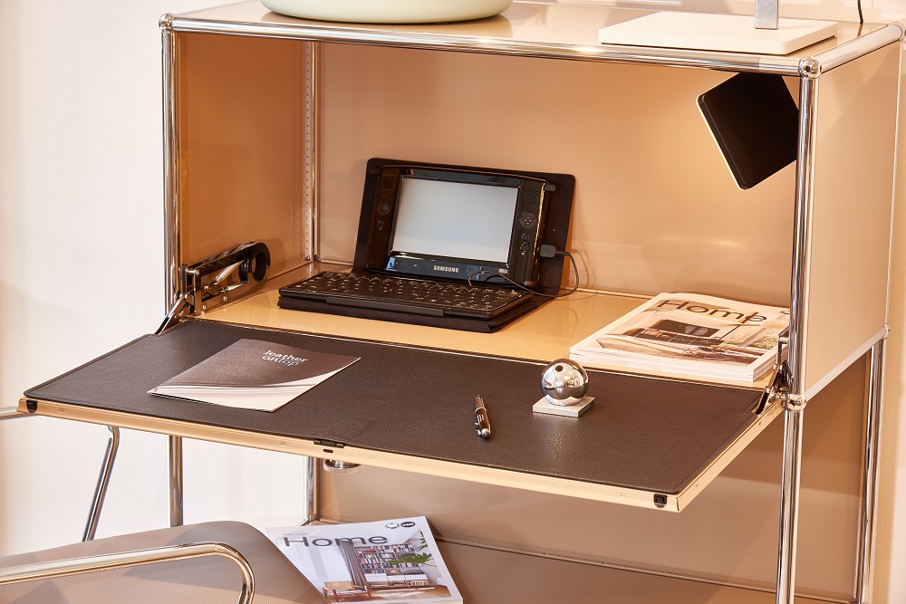 Lederauflage für USM Schreibtisch Innen 50x35 GRAPHITSCHWARZ Leather on Top EINZELSTÜCK 