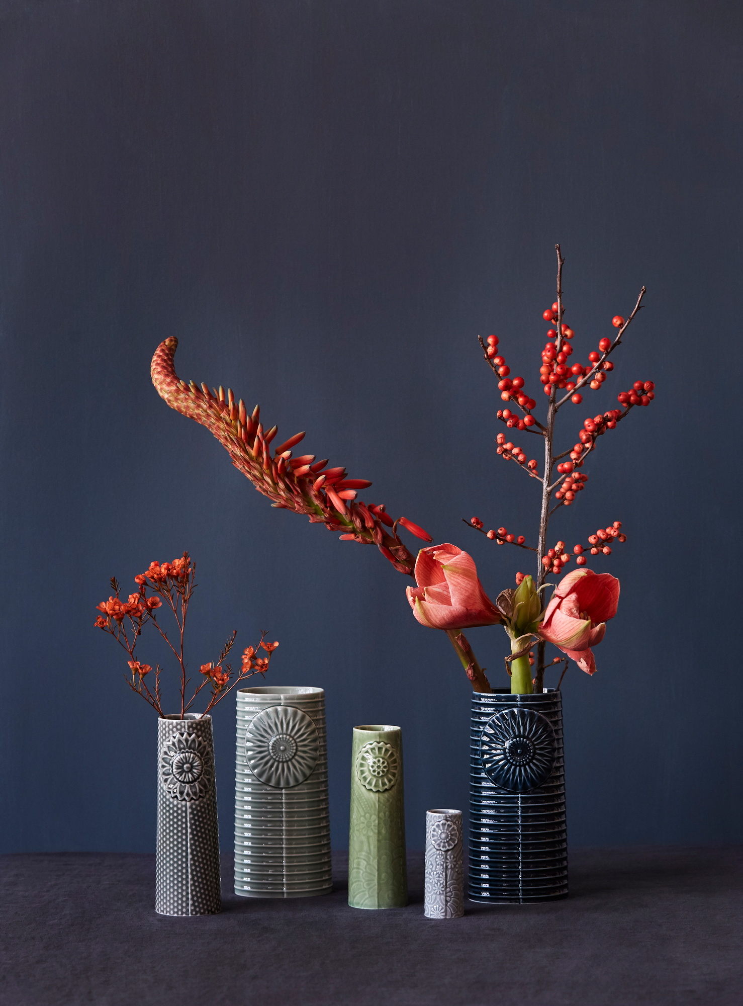 Pipanella Flower blue grey Vase micro Dottir EINZELSTÜCK
