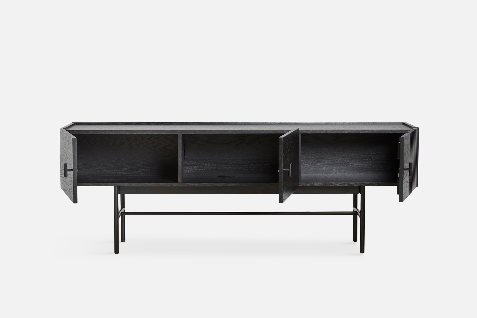 Array Low Sideboard (150cm) Schwarz Lackierte Eiche Woud