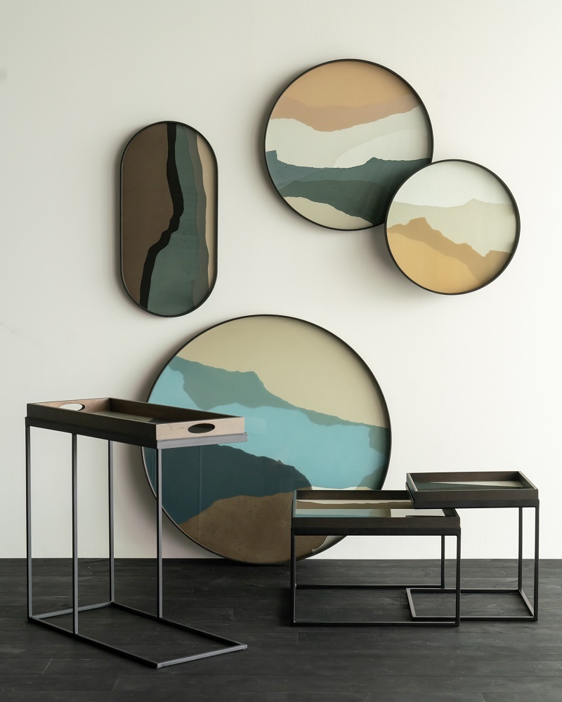 Tray Tablett für Quadratischer Couchtisch S Clear Mirror Ethnicraft EINZELSTÜCK