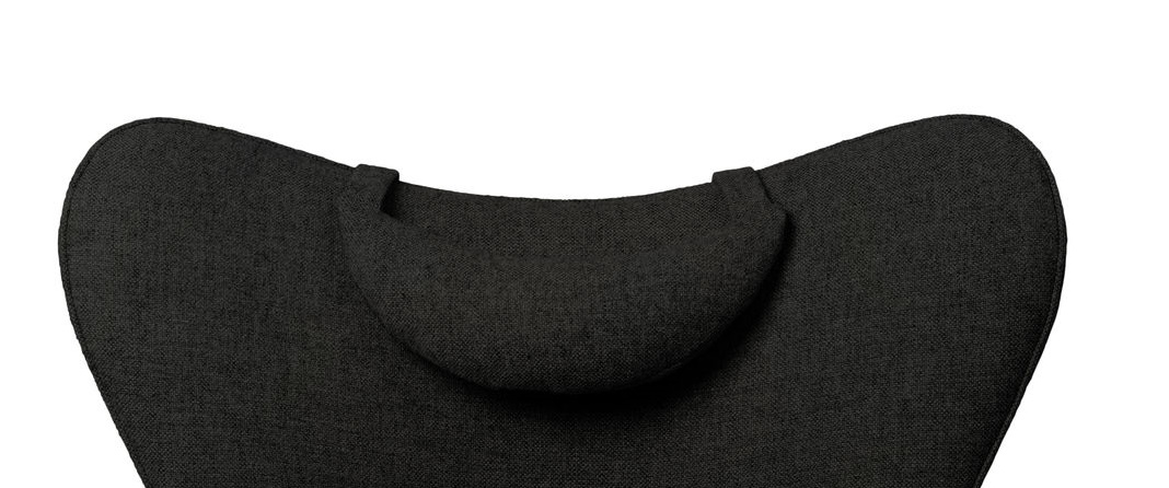 Schwarzes CH78 Nackenkissen für Mama Bear Sessel, Bezug Fiord 991, Detailansicht. Komfortables Zubehör für entspanntes Sitzen.