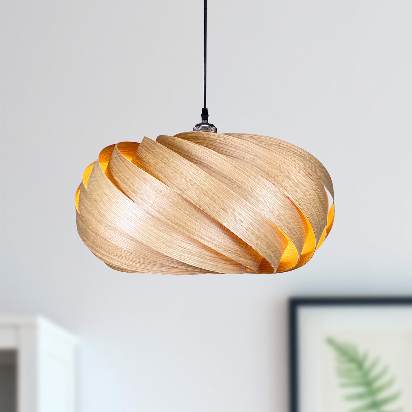 Quiescenta Hängeleuchte Ø45 cm Eiche Gofurnit