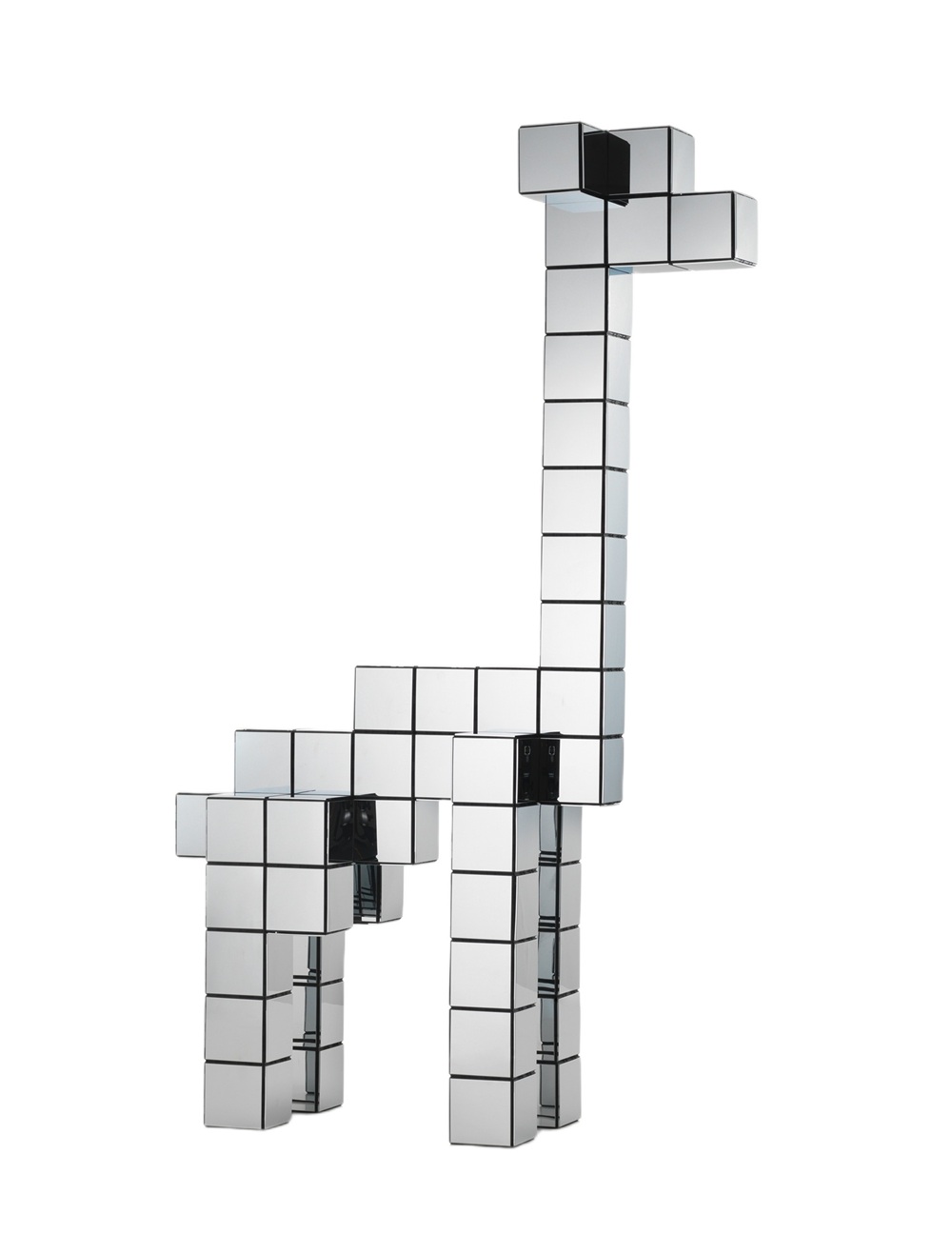 Panton Cubes Giraffe Chrom Skulptur / Tierfigur Vitra