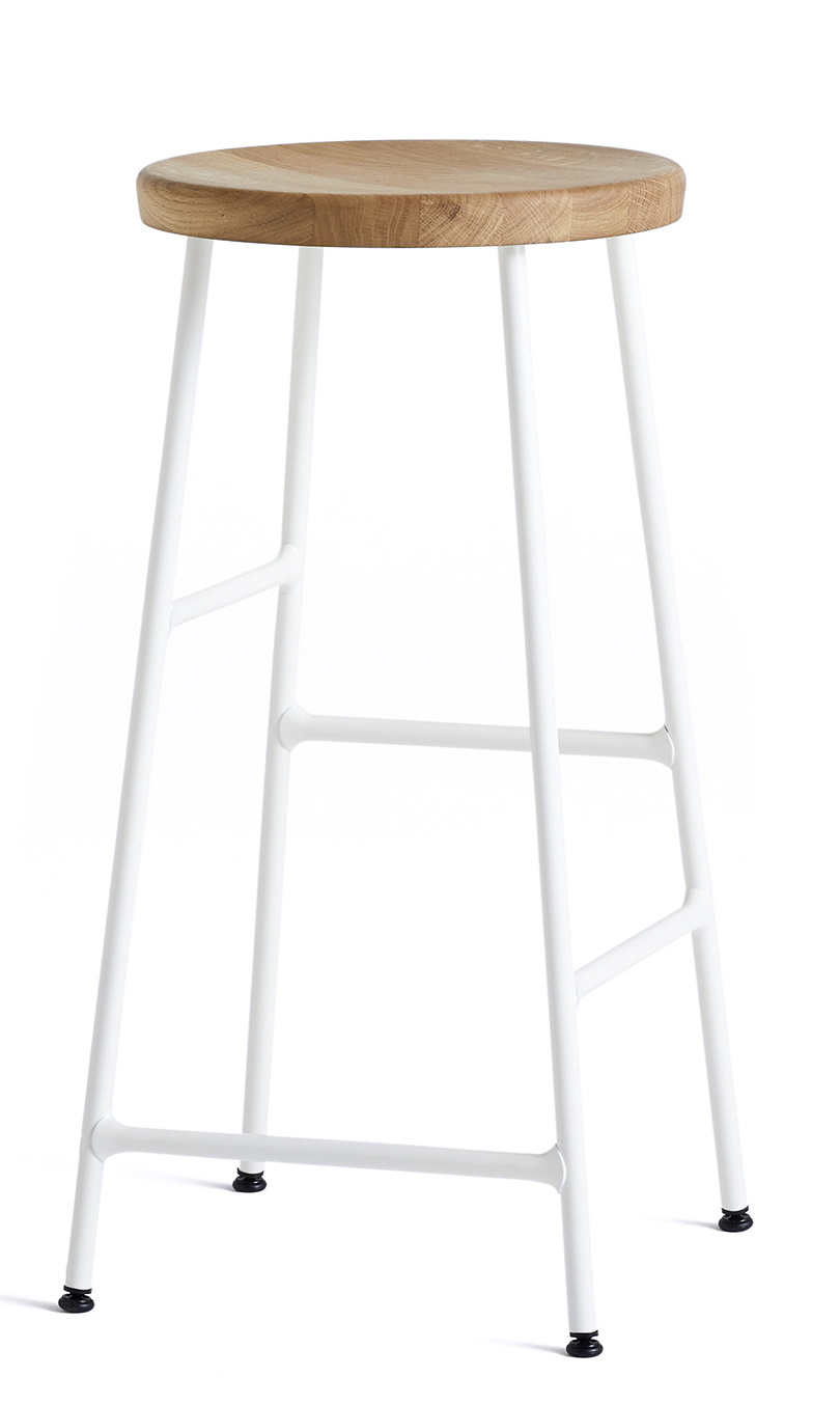 Cornet Bar Stool Low Barhocker H 65 cm Hay Stahl cremeweiß pulverbeschichtet / Eiche geölt