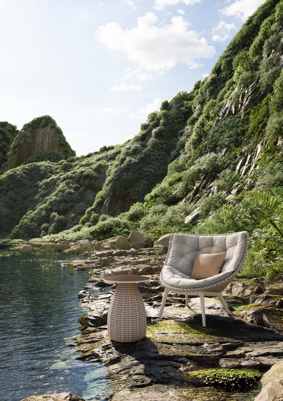 Mbrace Alu Hocker inkl. Sitzkissen Dedon