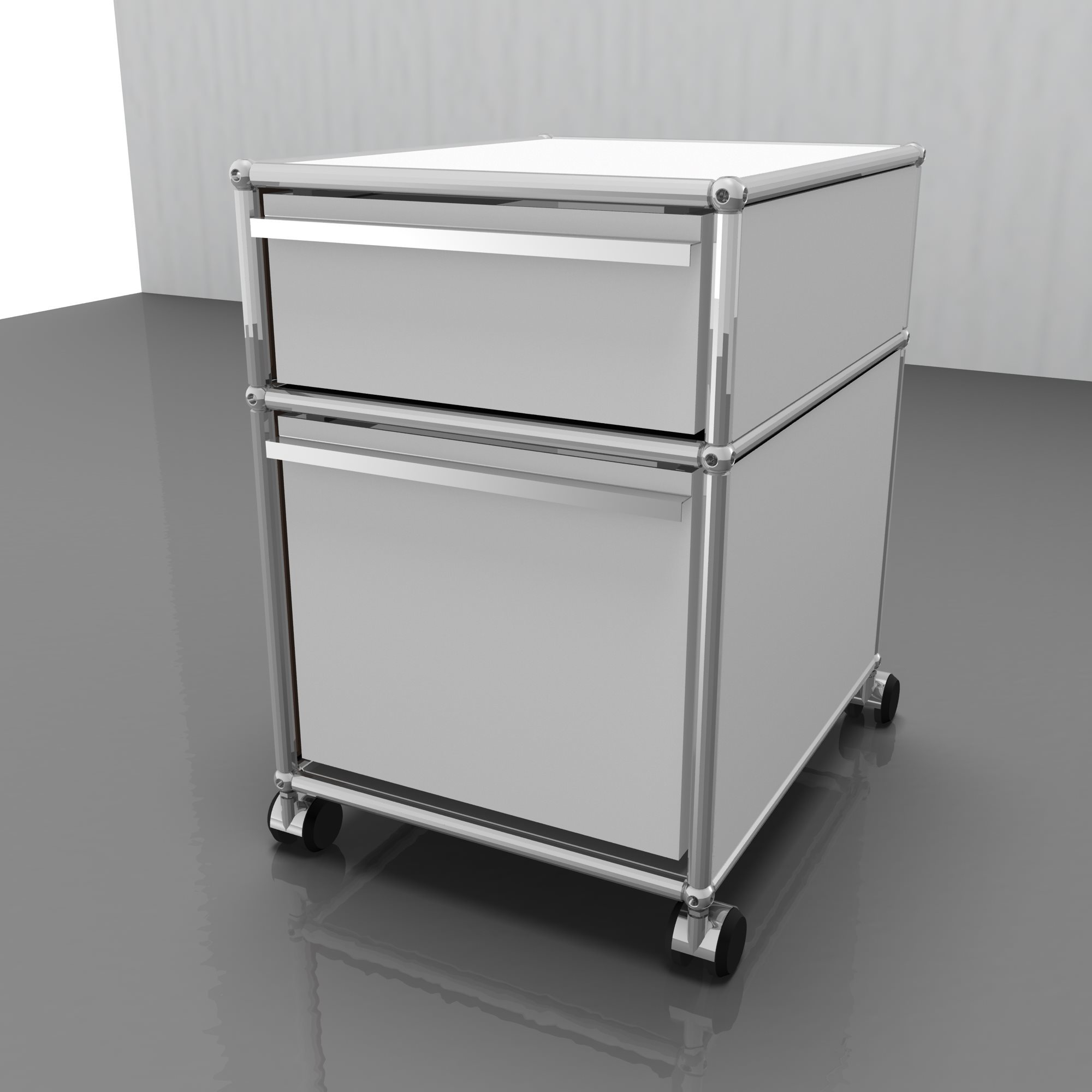 USM Haller Rollcontainer mit Hängeregistratur – reinweiß