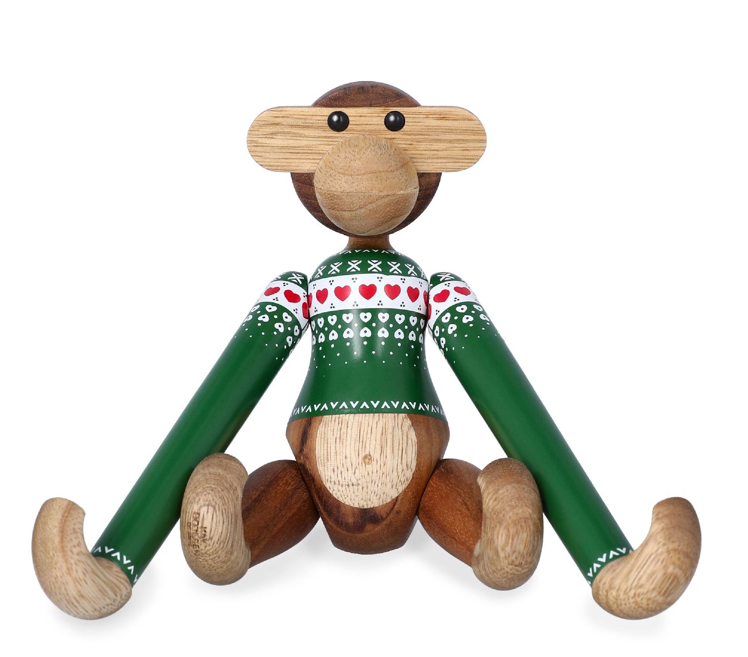 Christmas Jumper Affe Grün klein Holzfigur Kay Bojesen 