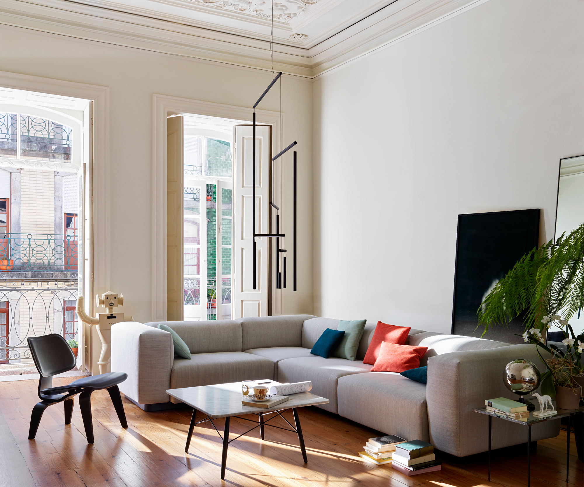 Soft Modular Sofa 3-Sitzer mit Chaise Longue Vitra