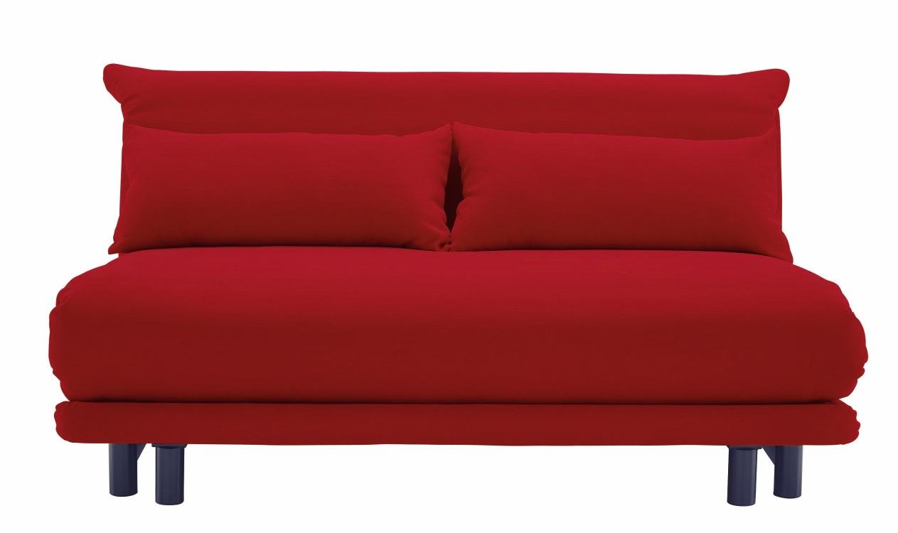Rotes Multy First Schlafsofa von ligne roset mit Keilkissen, 3-Sitzer, modernes Design.