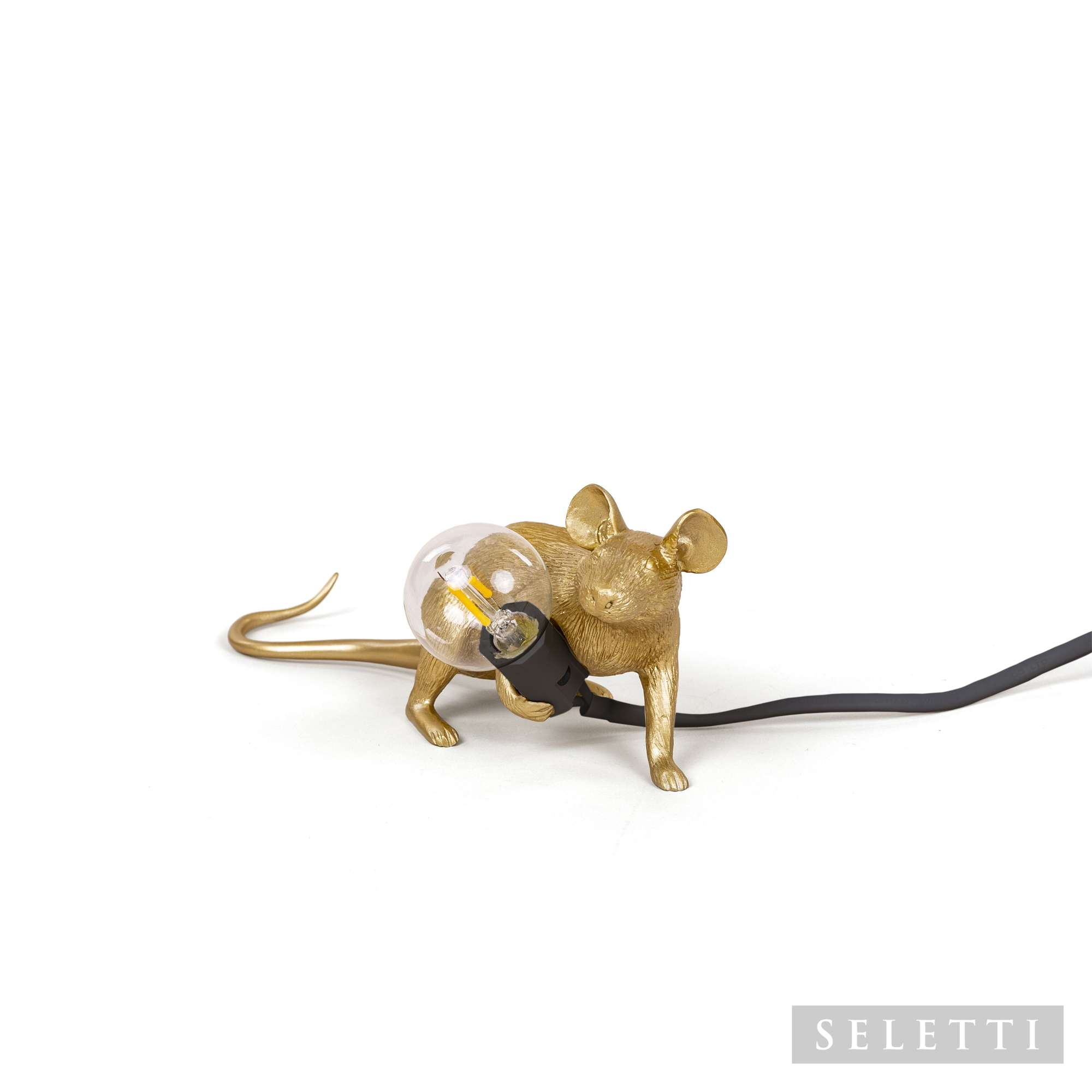 Mouse Lamp gold Lop Leuchte mit USB Seletti