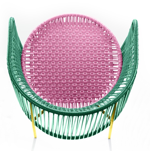 Caribe Dining Chair Stuhl Outdoor ames Smaragdgrün / Kaugummirosa / Currygelb