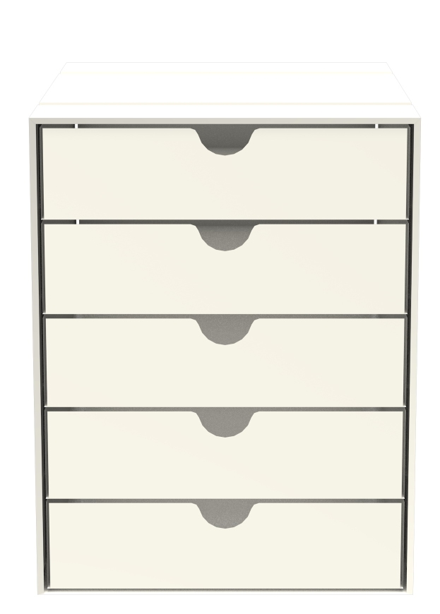USM Haller Inos Kastenset C4 mit 5 Schalen geschlossen Home Office Reinweiss