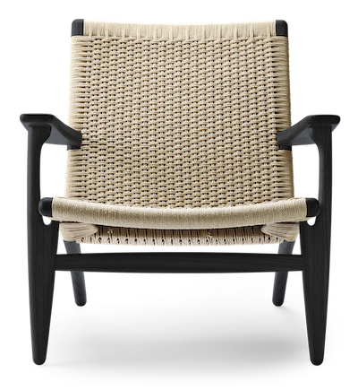 CH25 Lounge Sessel Eiche Schwarz Natur Geflecht Carl Hansen & Søn
