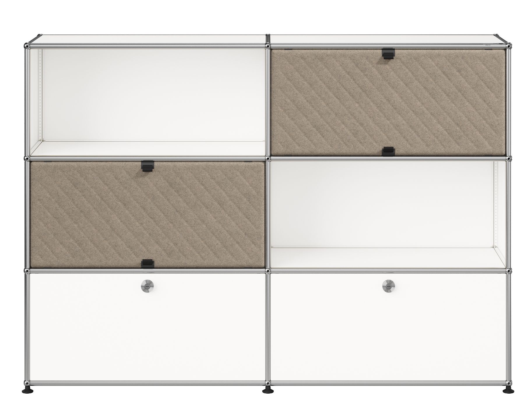 USM Haller Sideboard M66 mit Soft Panels Reinweiss-Taupe