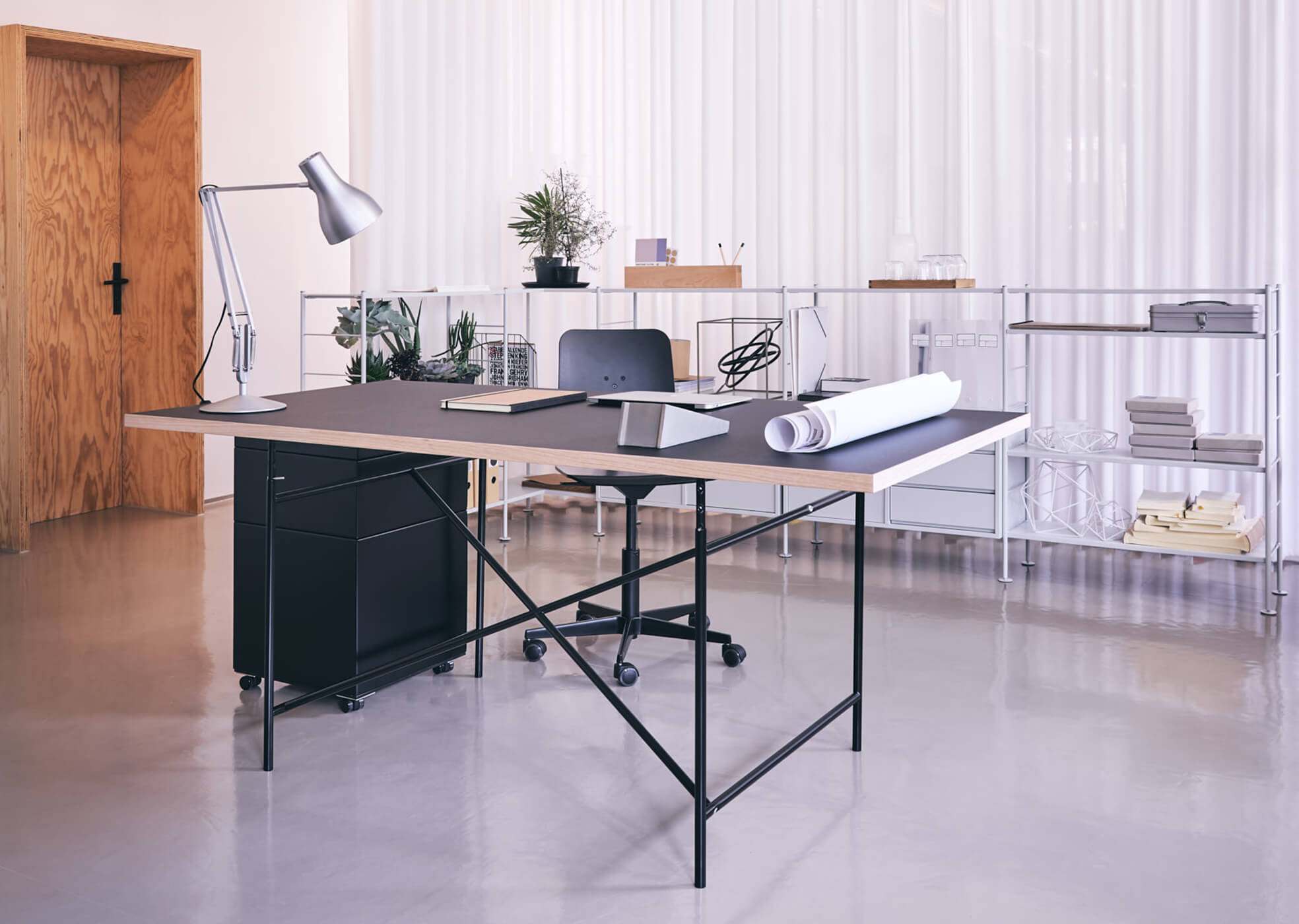 Eiermann Tischplatten Linoleum Richard Lampert B 120 x T 80 cm / Pebble 
