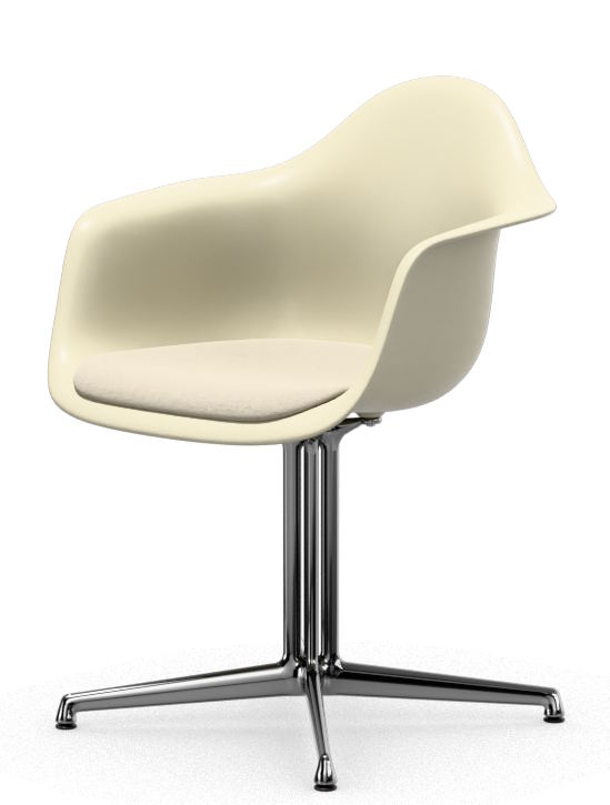 Eames Plastic Arm Chair DAL Stuhl  MIT SITZPOLSTER WARMGRAU/ELFENBEIN Vitra EINZELSTÜCK
