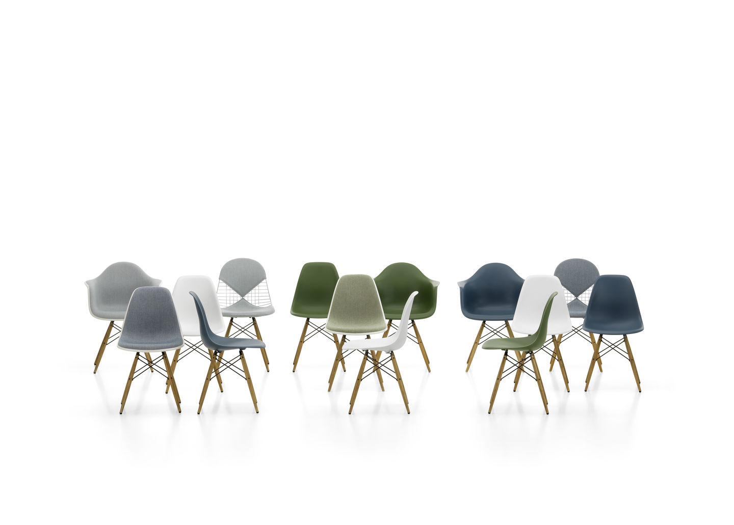 DKW-2 Wire Chair Stuhl mit Sitz und Rückenpolster Vitra