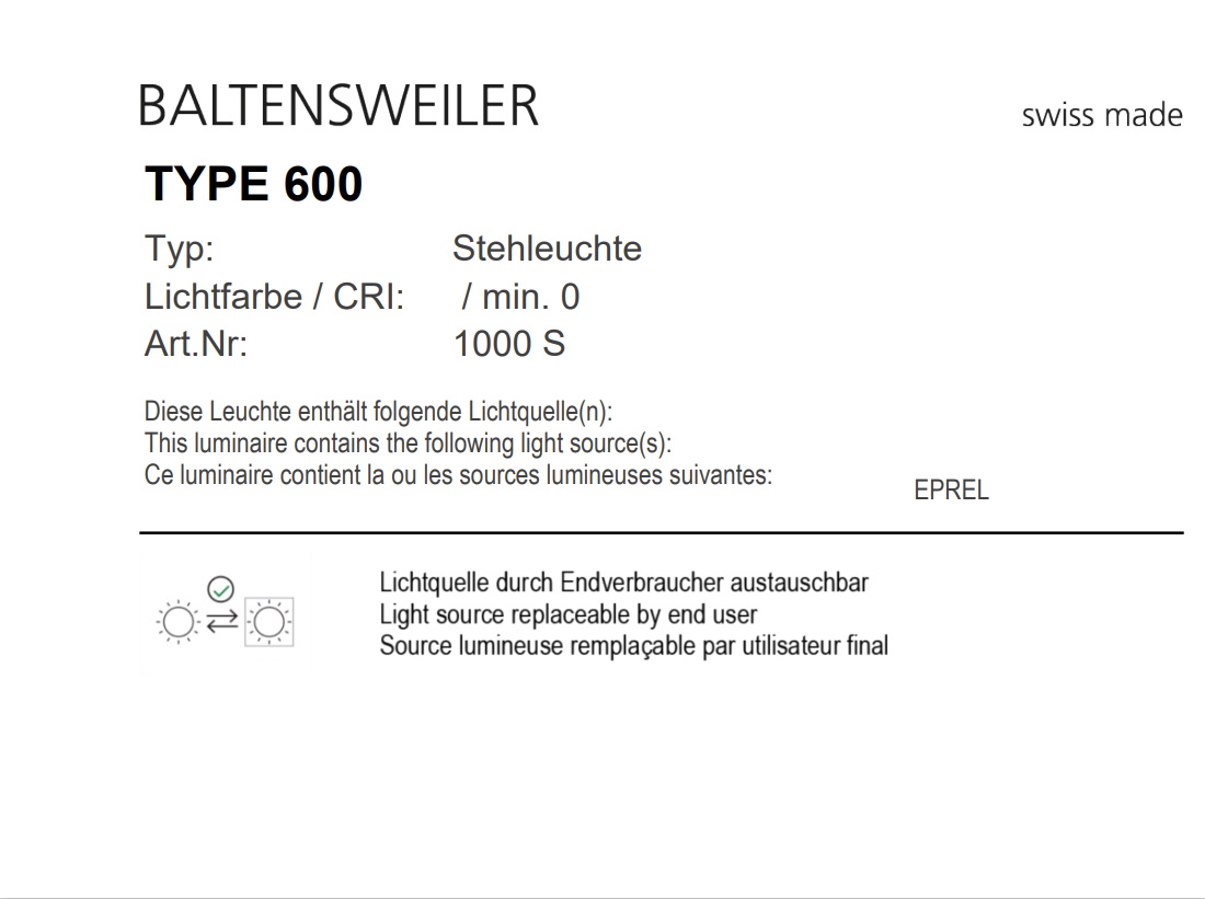 TYPE 600 Modell 51 - limitierte Edition - Baltensweiler
