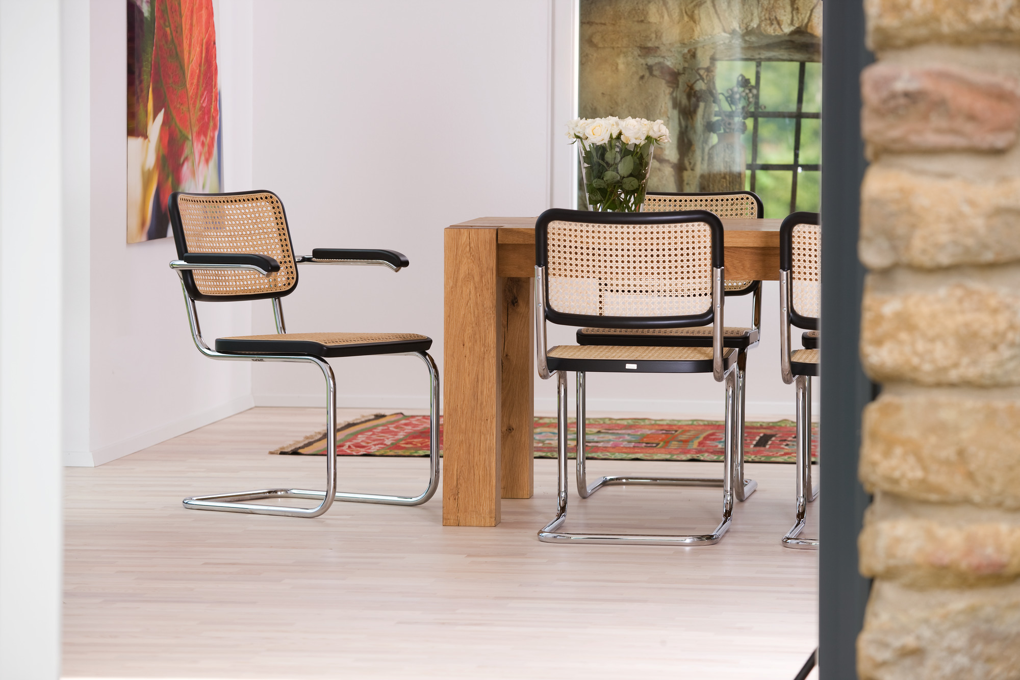 S 64 V Stahlrohr Klassiker Freischwinger Thonet Schwarz - Chrom
