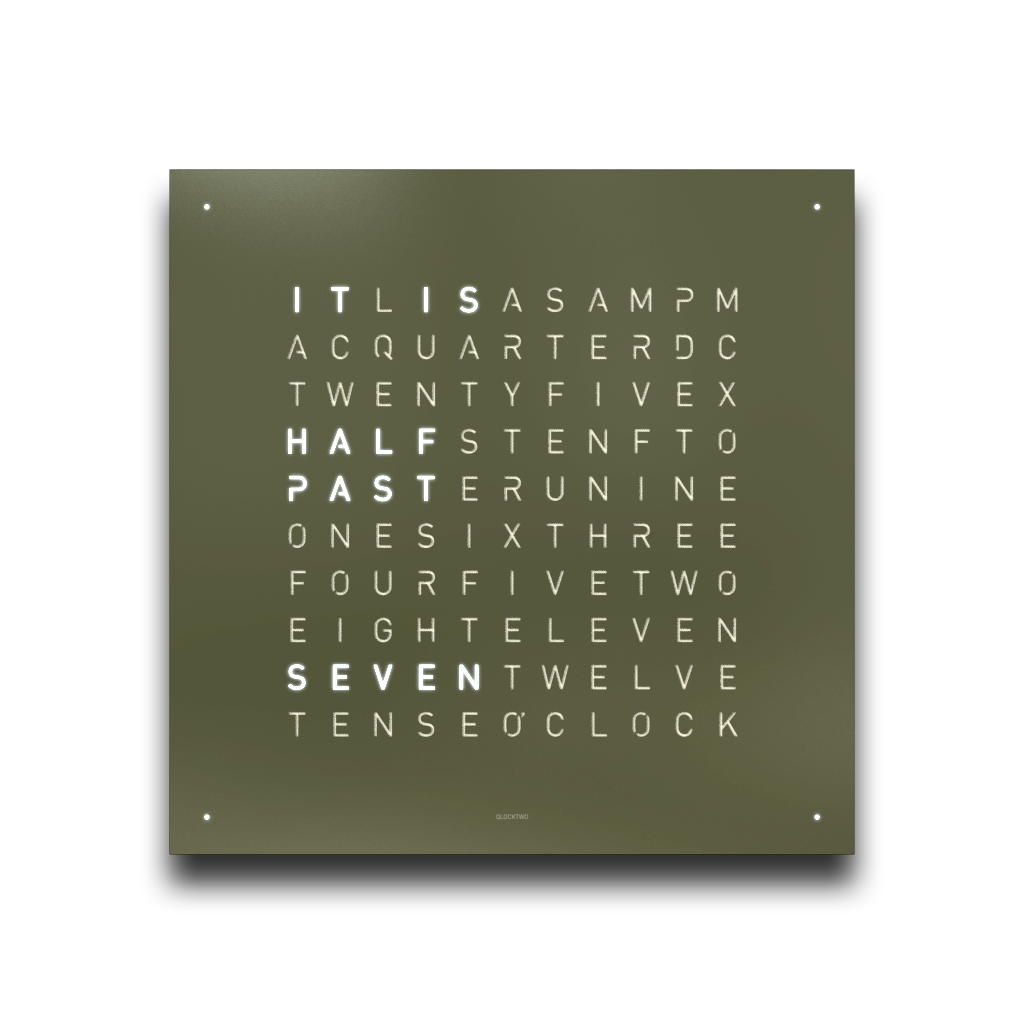 Frontcover für Earth 45 Wanduhr / Zeitobjekt Englisch QLOCKTWO
