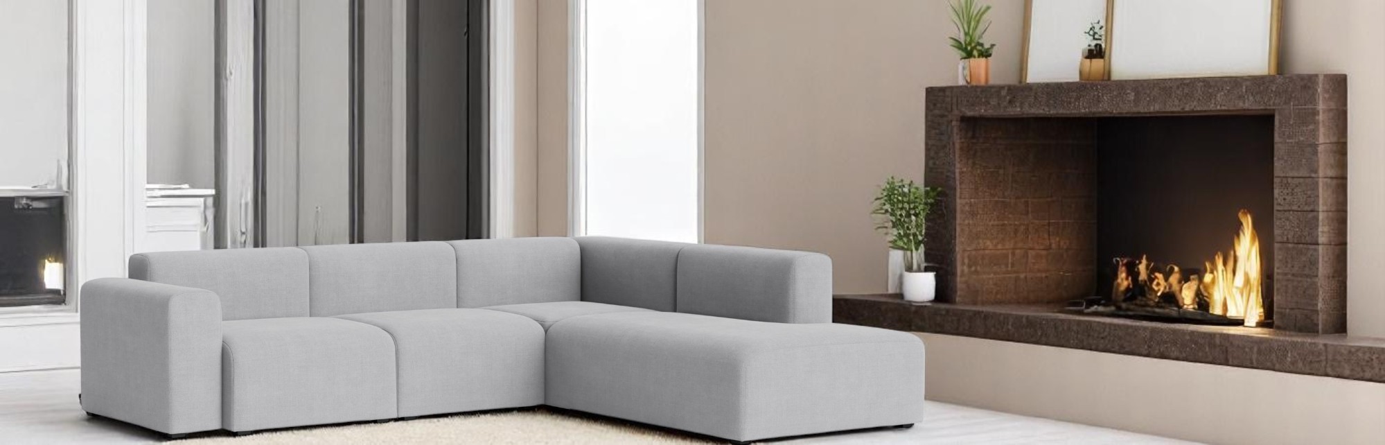 Mags Sofa Corner Combination 2 Low Armrest mit Armlehne rechts Hay
