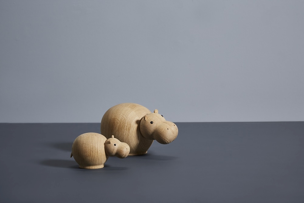 Hibo Hippopotamus Nilpferd Holzfigur medium Woud EINZELSTÜCK