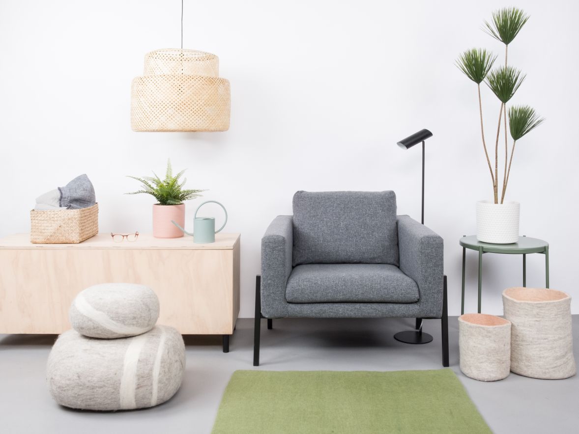 Mono Rechteckig Filzteppich 180 x 260 cm myfelt Kaspar (grün)