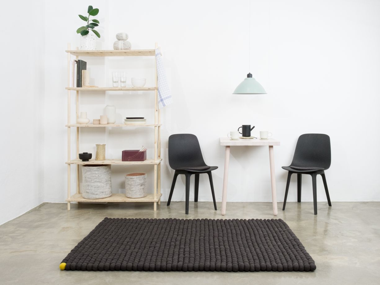 Big One Rechteckig Filzteppich 140 x 200 cm myfelt Anthrazit