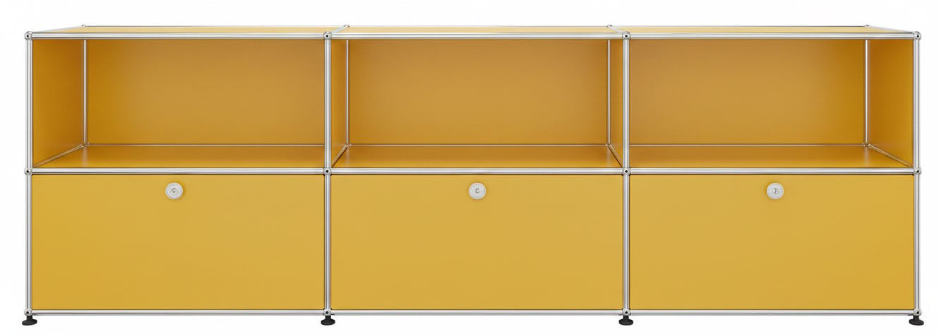 USM Haller Sideboard 3 Offen / 3 Klappen Goldgelb
