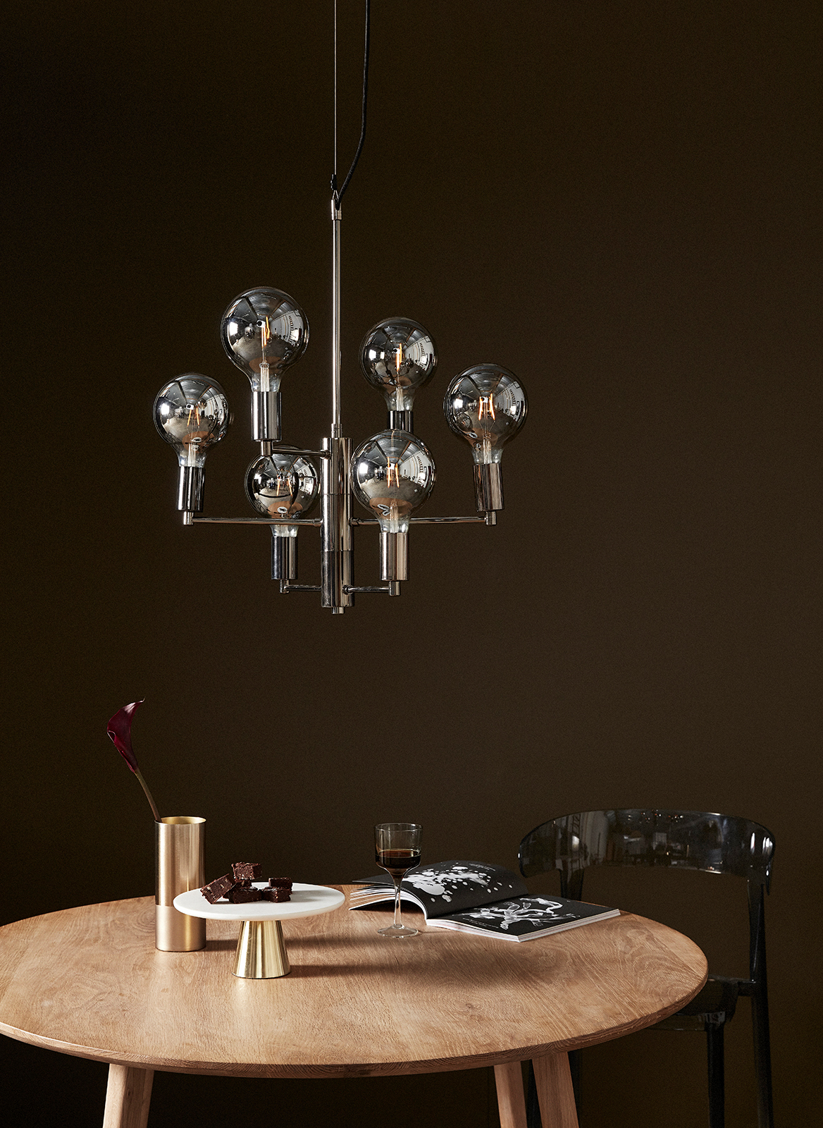 Lampe m/birne, LED Rauch/Grau Hübsch Interior - EINZELSTÜCKE